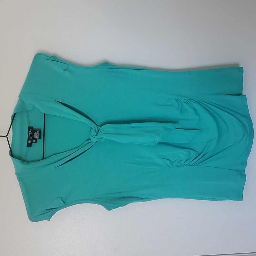 Cap sleeve rouched blouse with tie